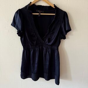 BCBG MaxAzria Silk Short-Sleeve Blouse